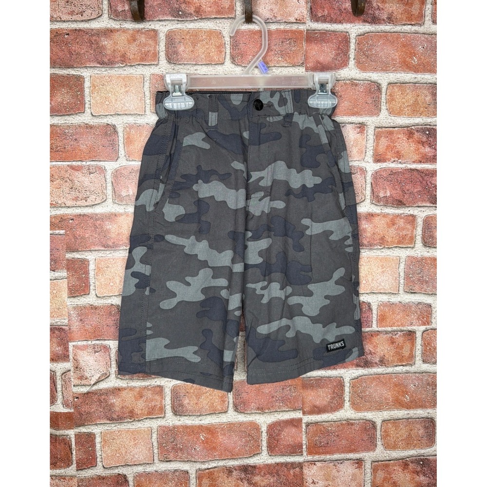Trunks Multi-Functional Shorts Kids Small Grey Camo Hybrid Quick Dry Shorts